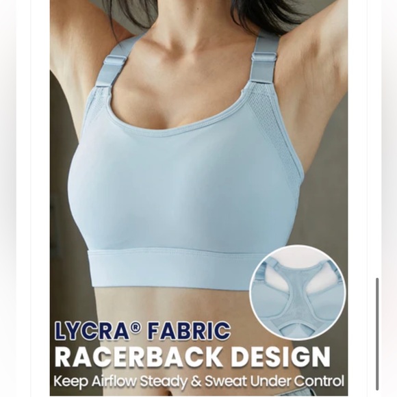 Light Blue Racerback Running Sports Bra from Forlest - Picture 4 of 8